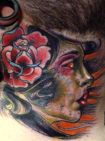 Tattoos - Sean Herman - gypsy neck